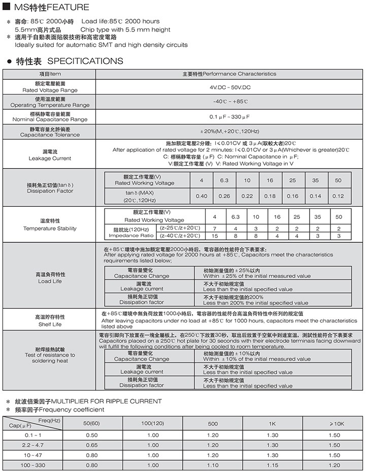 25V贴片铝电解电容